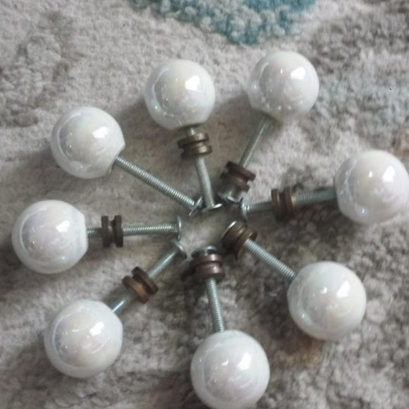 CERAMIC Drawer Knobs Pulls Set 8 VTG - Picture 4 of 6